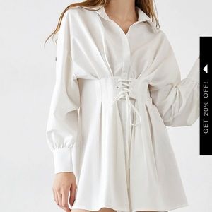 White cinched Mini Dress